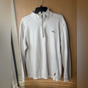 Tommy Bahama KC Royals White Quarter Zip Sweater
